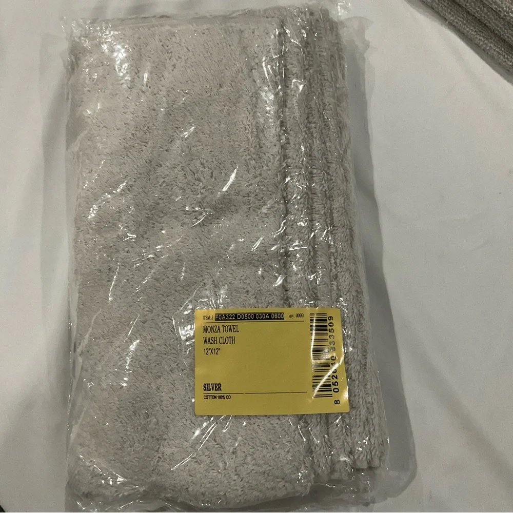 Frette Silver Hand Towels - Plush Cotton Set of 6 New in Package